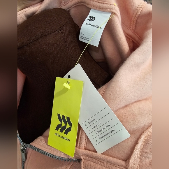 🩷NWT All In Motion Light Pink XL Zip-Up Sweatshirt - Picture 5 of 12